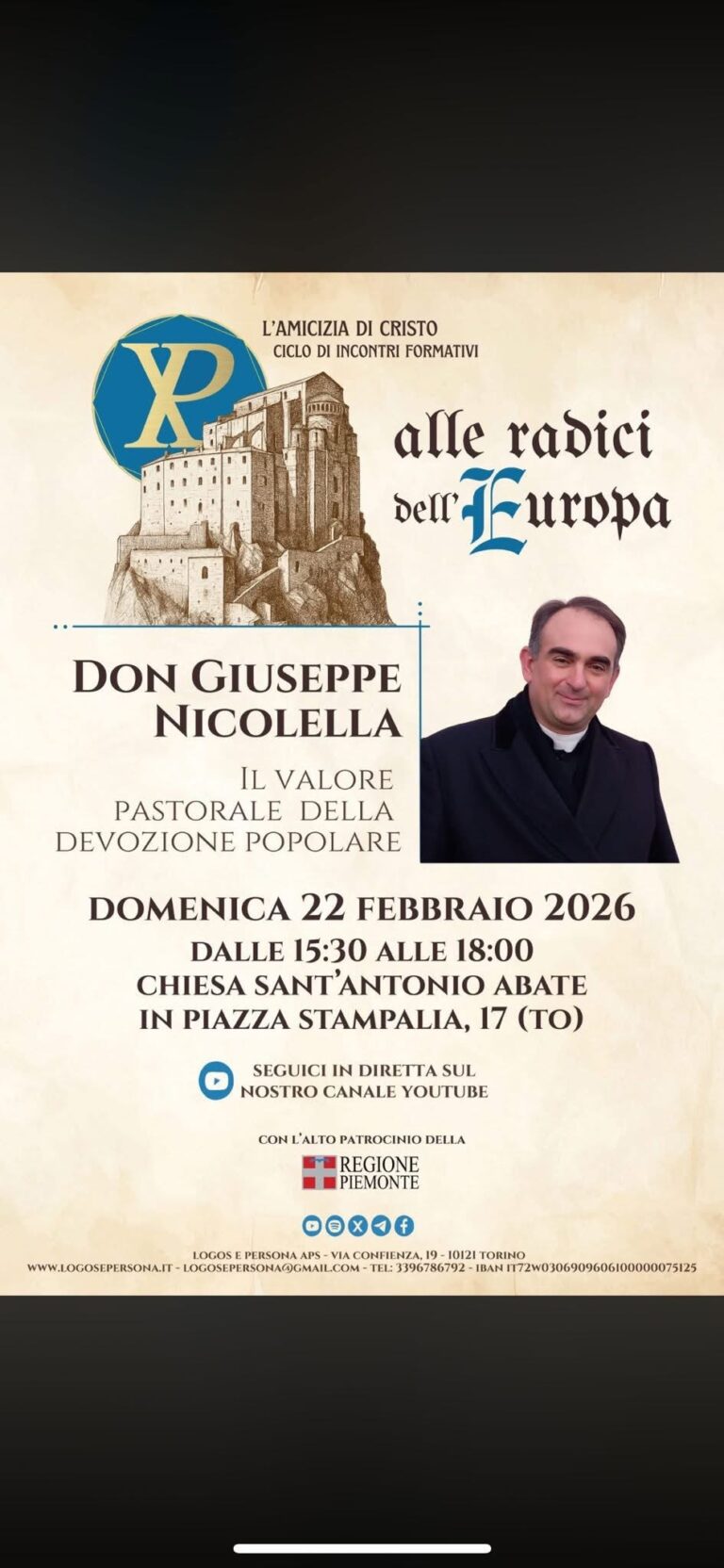 Alle radici dell’Europa: don Giuseppe Nicolella relatore al quarto incontro formativo a Torino 