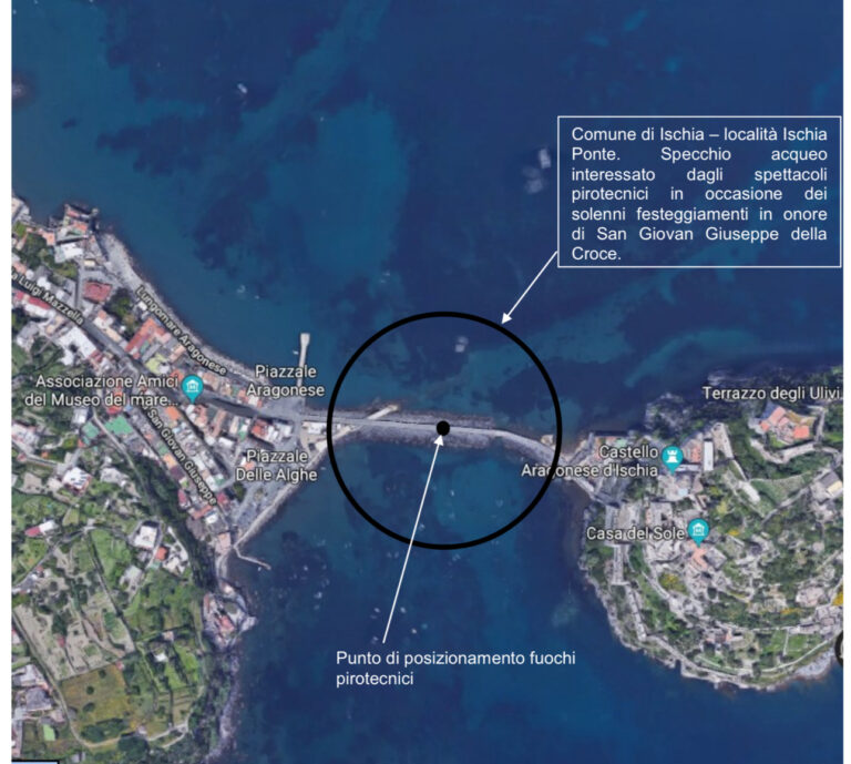 Ischia Ponte. Spettacolo pirotecnico per San Giovan Giuseppe della Croce: ordinanza della Guardia Costiera