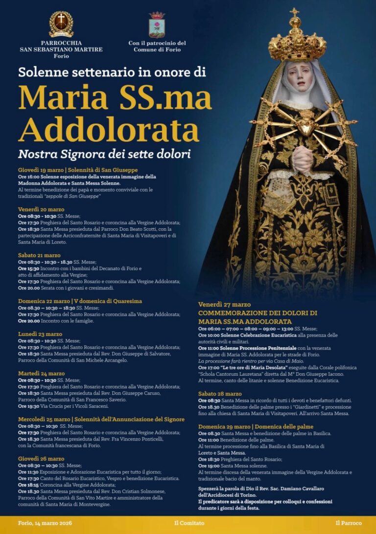 Forio, Solenne Settenario in onore di Maria SS. Addolorata: alla parrocchia di San Sebastiano Martire dieci giorni di preghiera e devozione