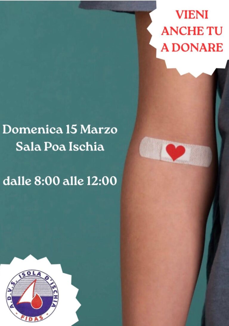 Nuova Raccolta Sangue di Fidas Ischia il 15 marzo