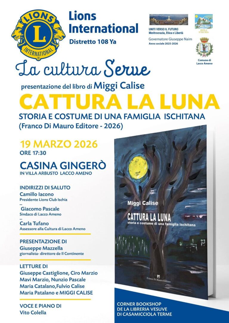 Presentazione del libro Cattura la Luna, storia e costume di una famiglia ischitana di Miggi Calise a Villa Arbusto