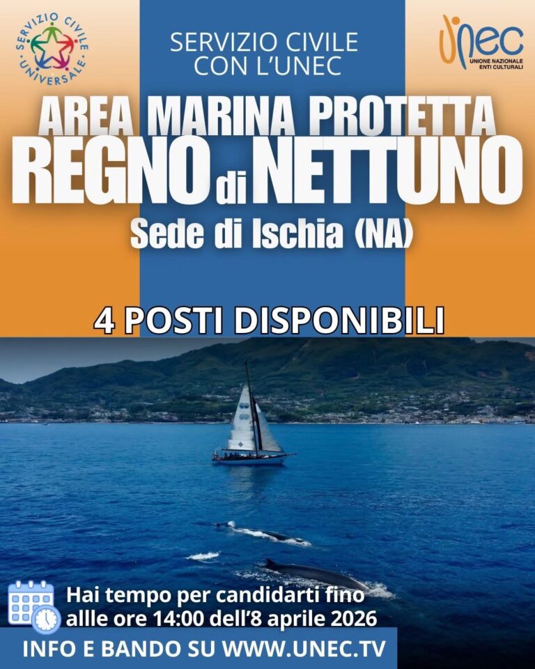 SERVIZIO CIVILE UNIVERSALE: APERTE LE CANDIDATURE PRESSO L’AREA MARINA PROTETTA DI ISCHIA E PROCIDA