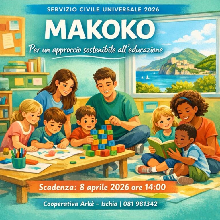 Servizio Civile 2026, la Cooperativa Arkè cerca sei giovani volontari per il progetto educativo “Makoko”