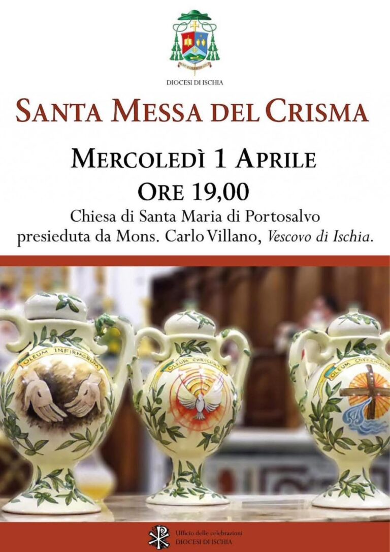Santa Messa del Crisma: la Diocesi di Ischia si riunisce attorno al vescovo Villano il 1° aprile