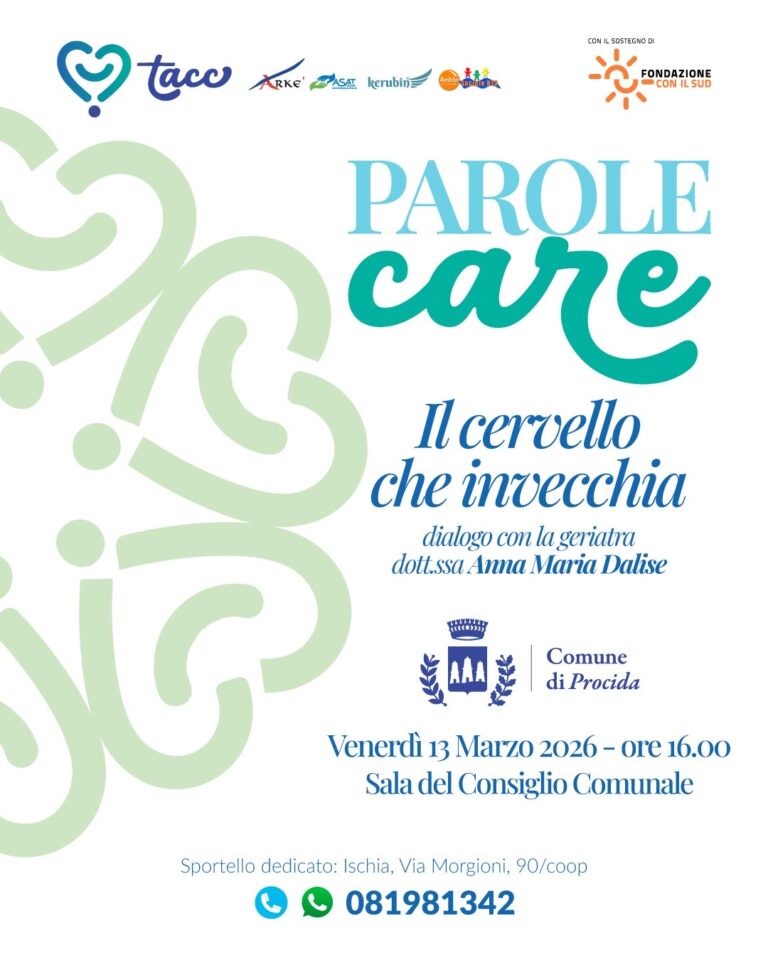 Informazione e consapevolezza per i caregiver: nuovo incontro Parole Care a Procida 